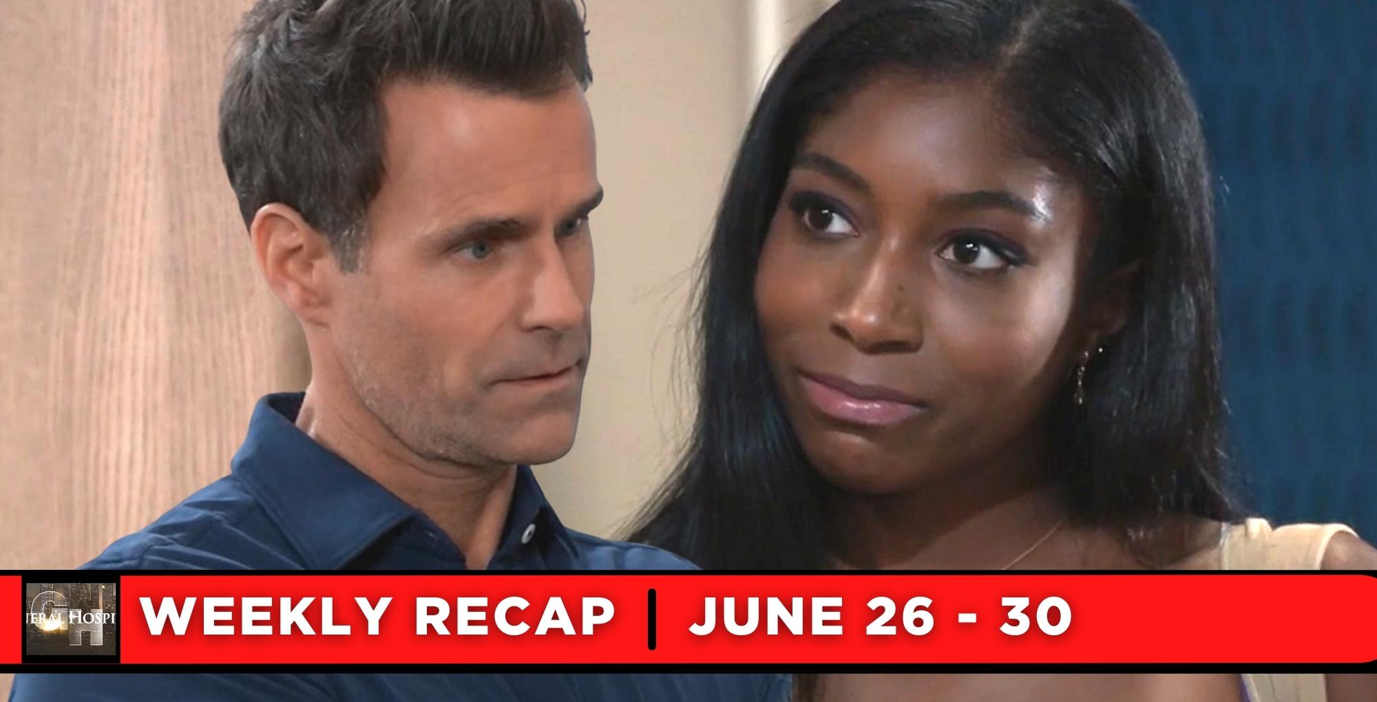 general hospital recaps for june 26 – june 30, 2023, two images drew and trina.