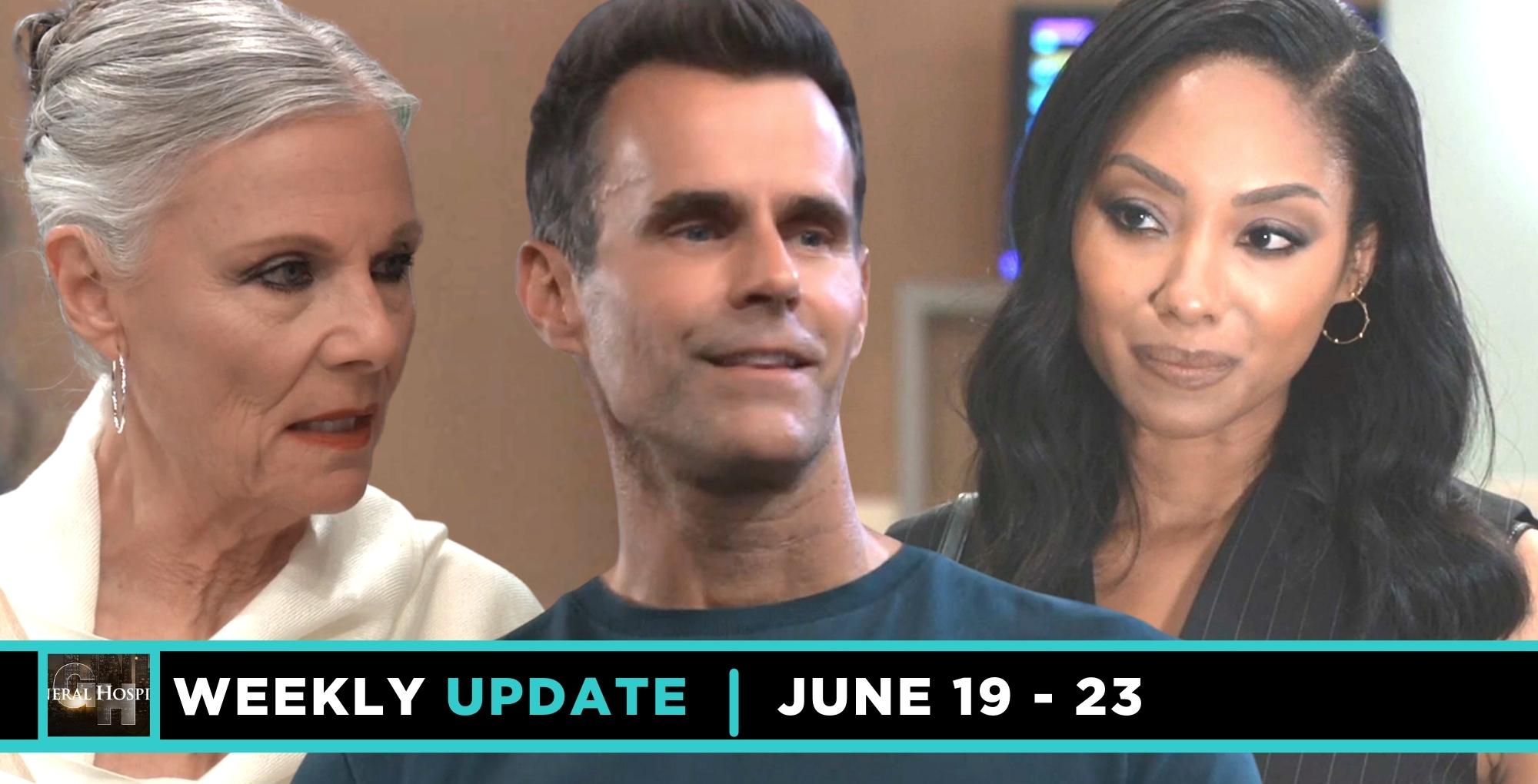 gh weekly spoilers update features tracy, drew, and jordan.