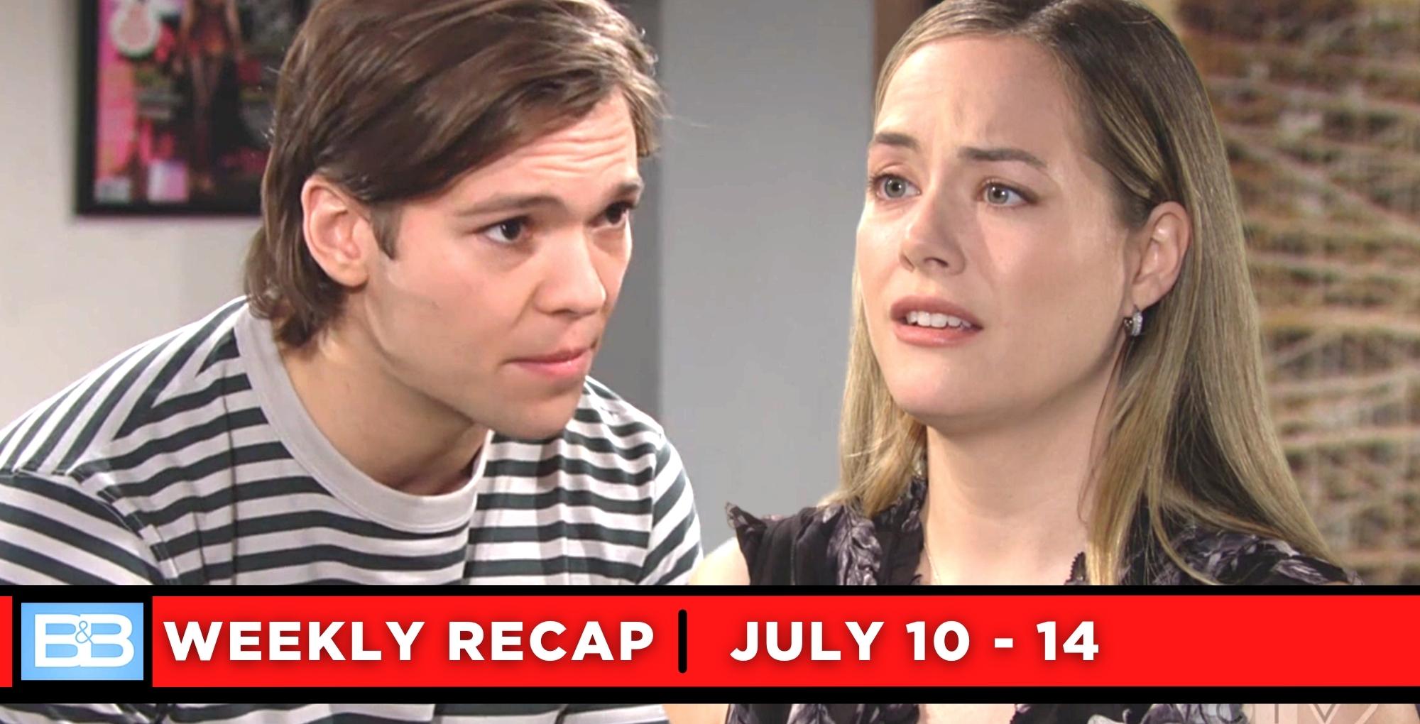 the bold and the beautiful recaps for july 13 – july 17, 2023, two images rj and hope.