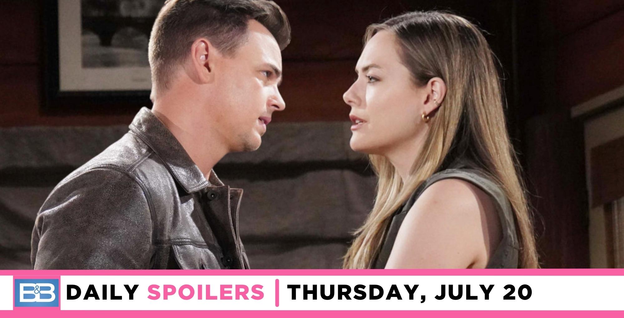 the bold and the beautiful spoilers have wyatt confronting hope.