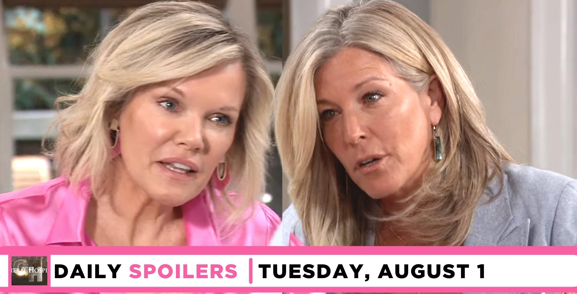 general hospital spoilers for august 1, 2023, has ava being questioned by carly.