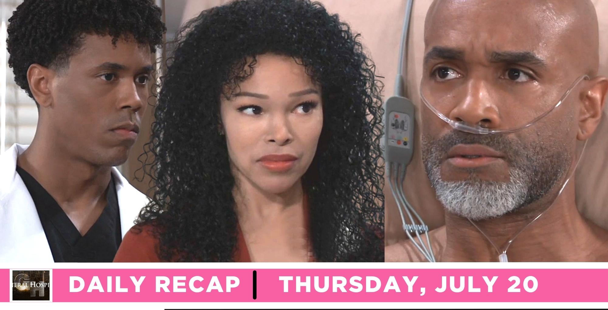 the general hospital recap for july 20 2023 has tj and portia there as curtis can't feel his legs.