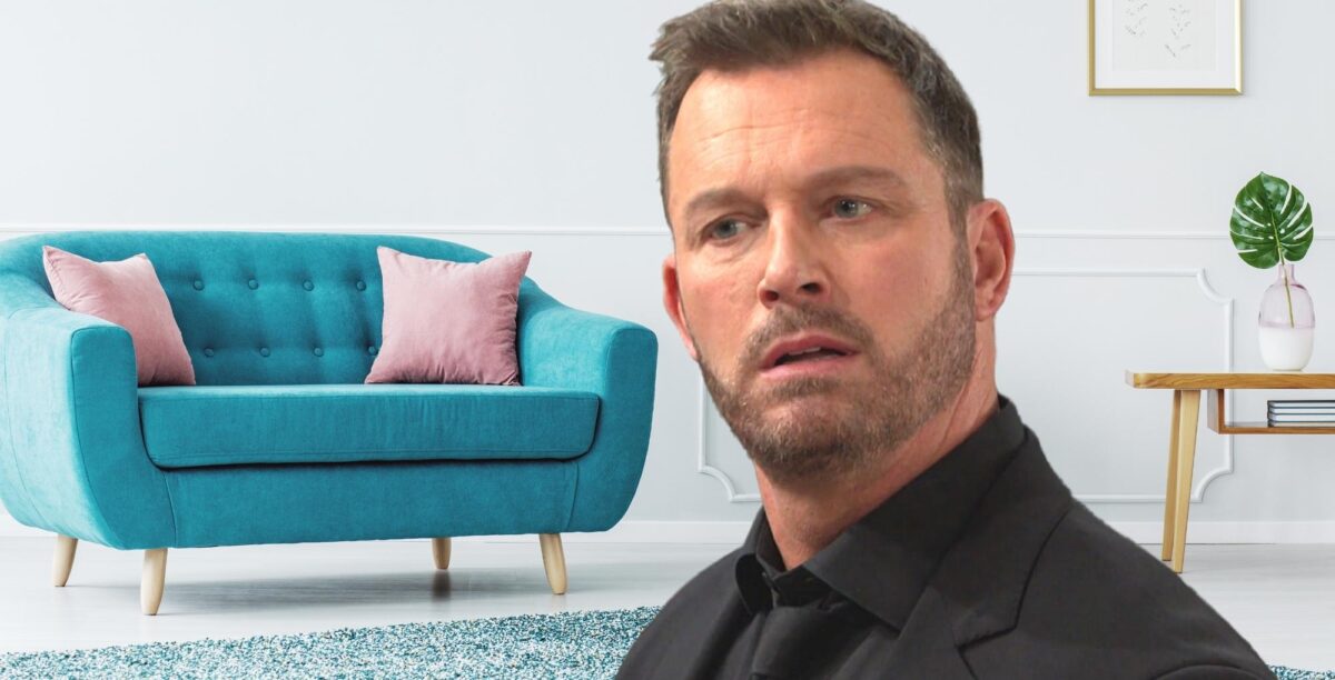 brady black from days of our lives sits on the soap hub couch.