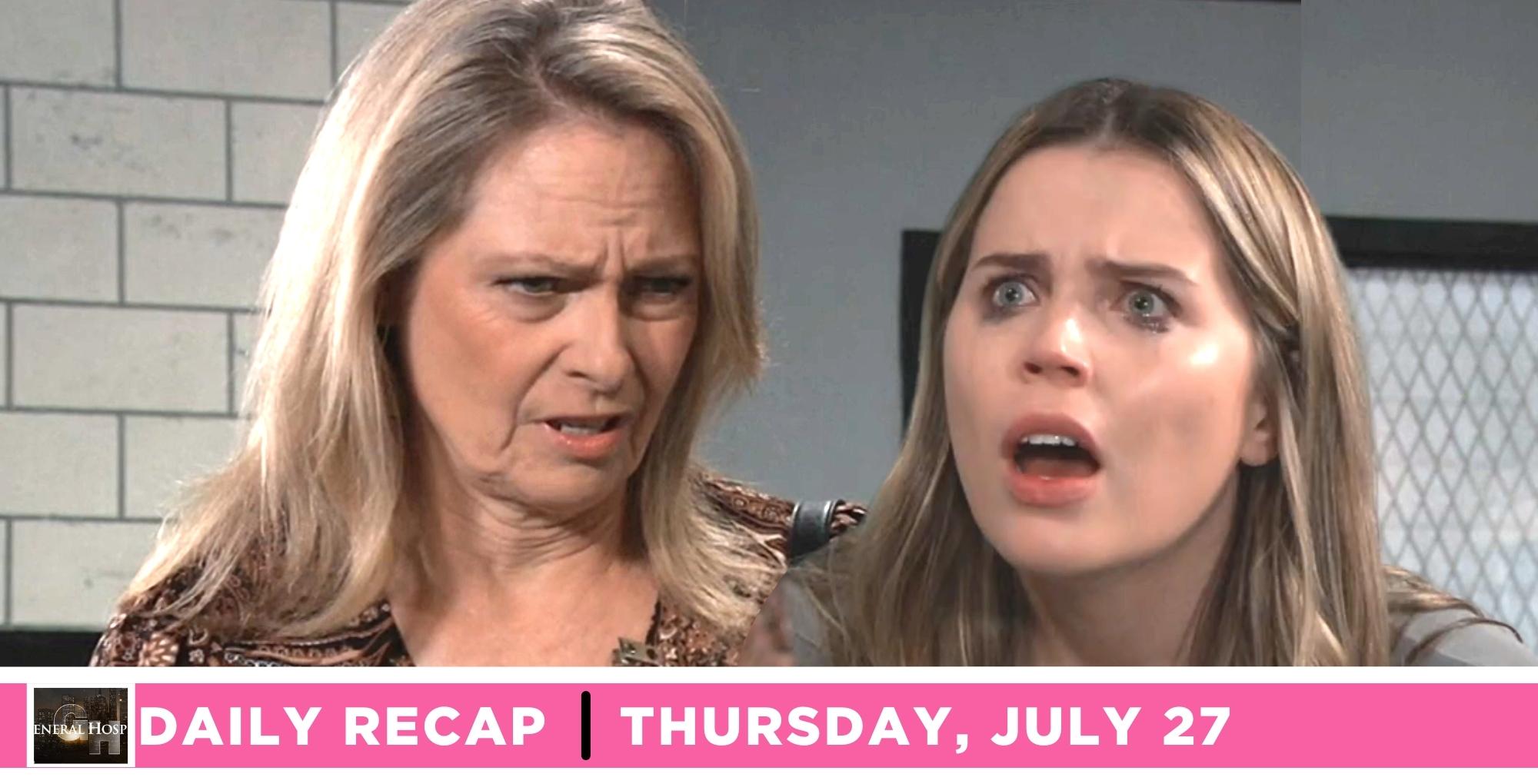 the general hospital recap for july 27 2023 has sasha gilmore at the mercy of gladys.