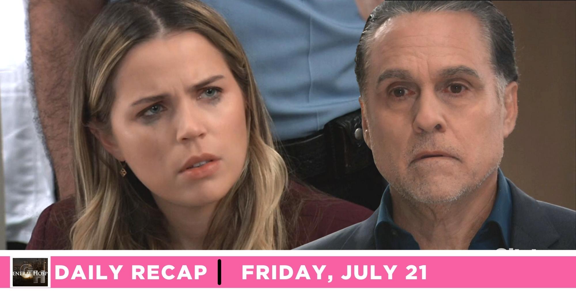 the general hospital recap for july 21 2023 has sonny promising to be there for sasha.