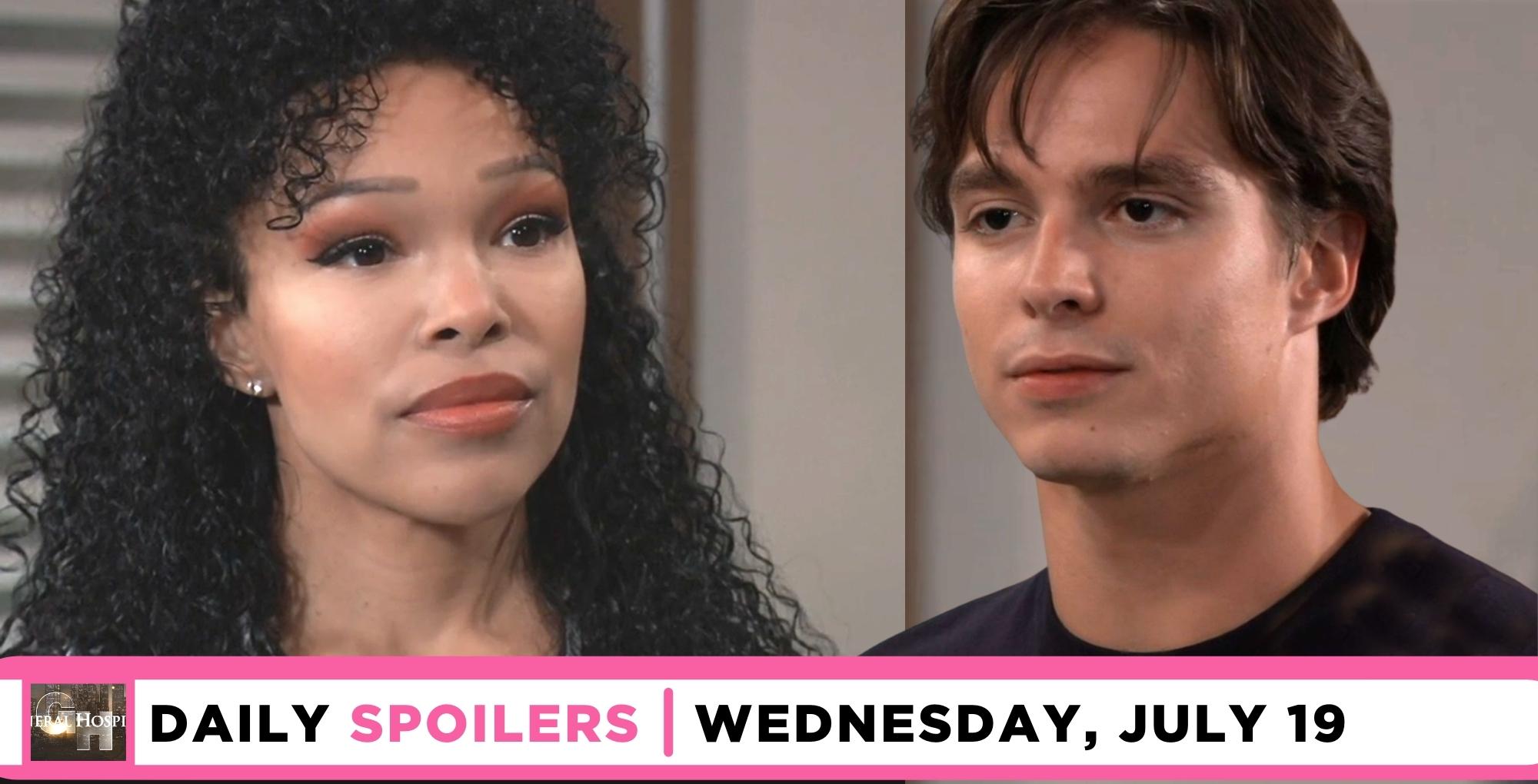 general hospital spoilers for july 19 2023 have portia questioning spencer.