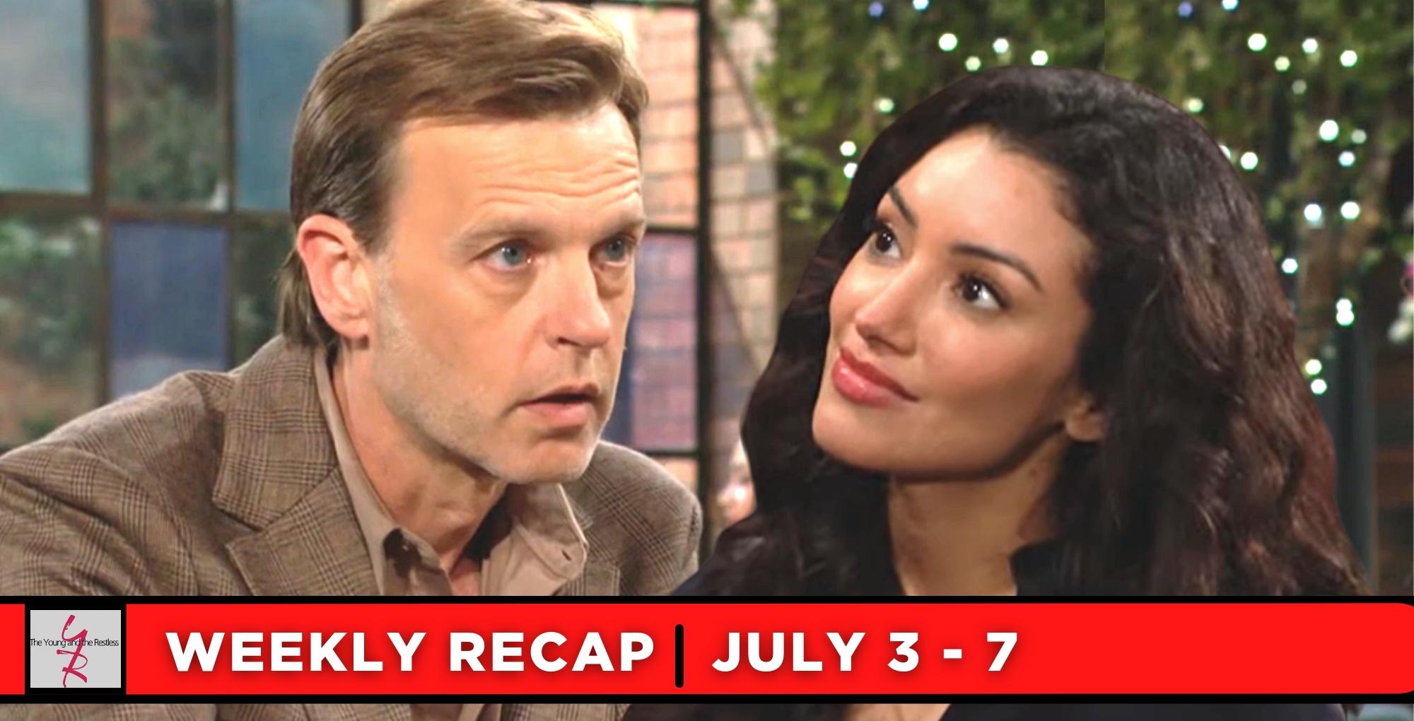 the young and the restless recaps for july 3 – july 7, 2023, two images tucker and audra.