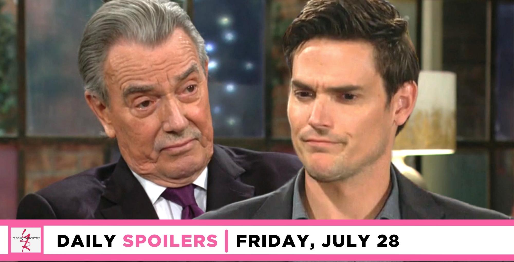 the young and the restless spoilers for july 28, 2023, have victor and adam talking.