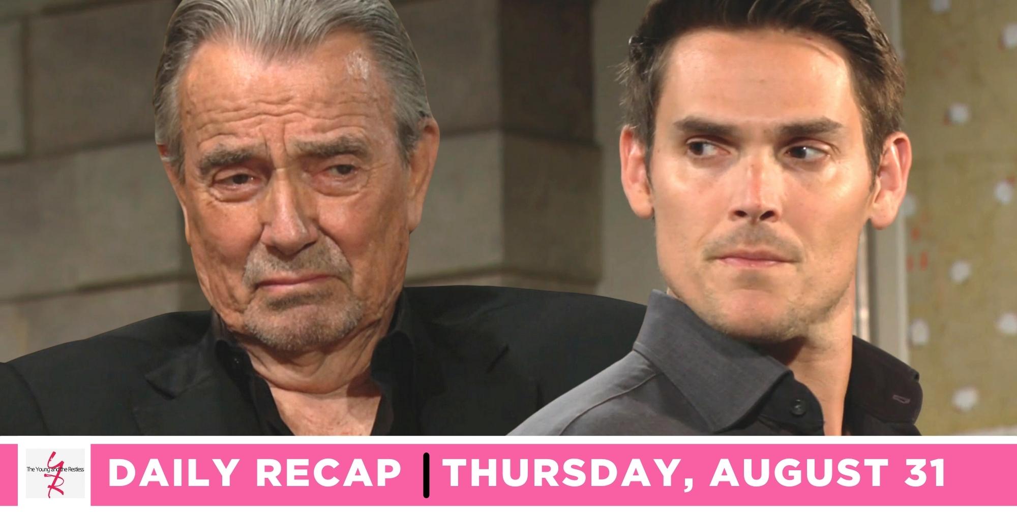 the young and the restless recap for august 31, 2023, has victor and adam facing off.