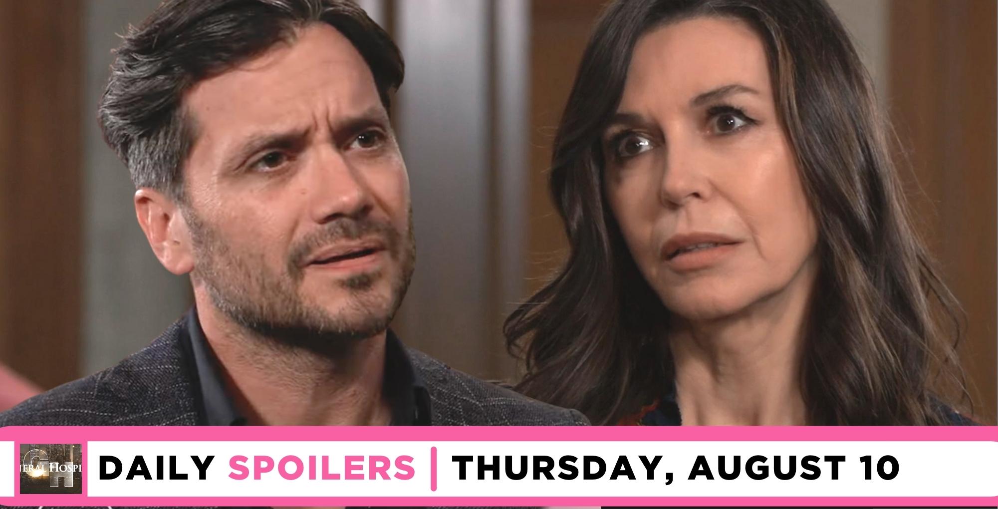 general hospital spoilers for august 10 2023 have anna and dante trying to solve a mystery.