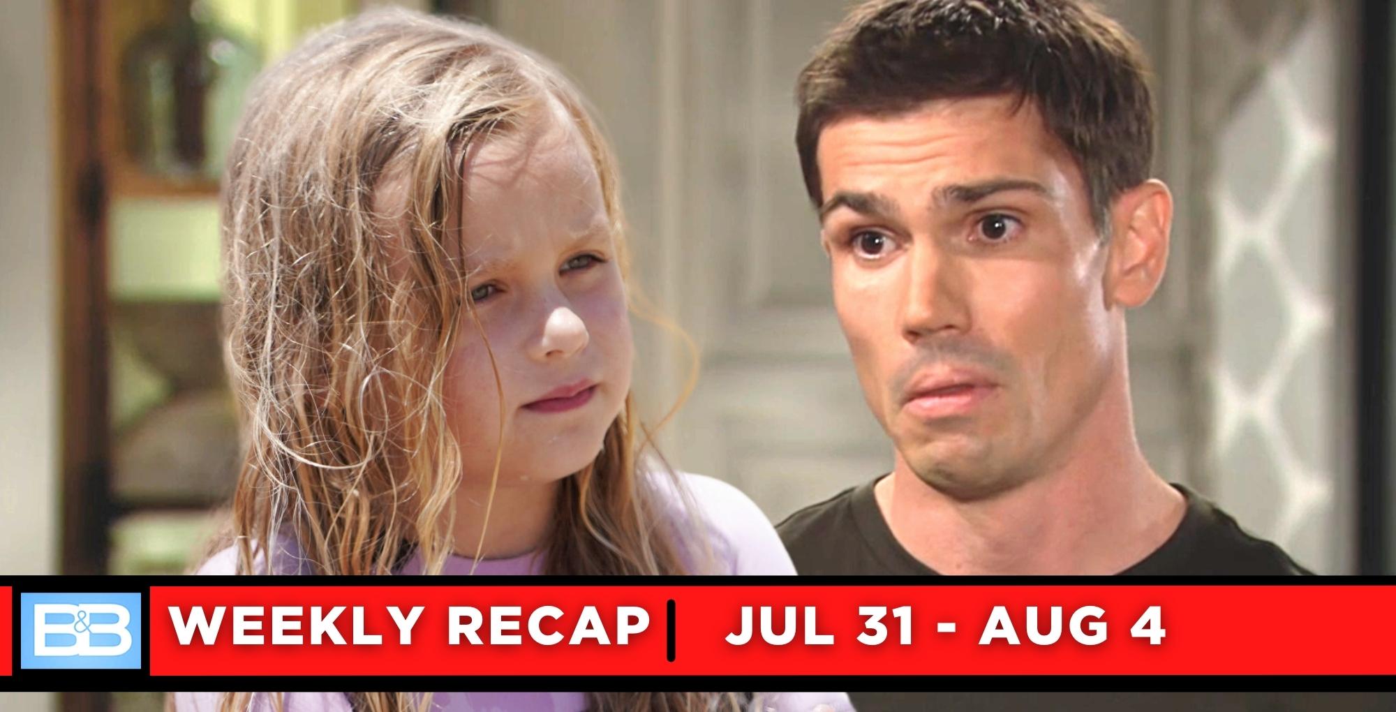the bold and the beautiful recaps for july 31 – august 4, 2023, two images, kelly and finn.