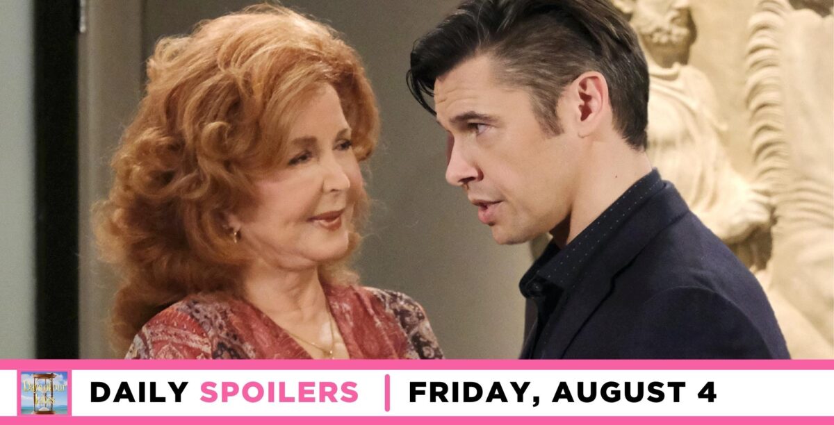 days of our lives spoilers for august 4, 2023, have maggie and xander talking.