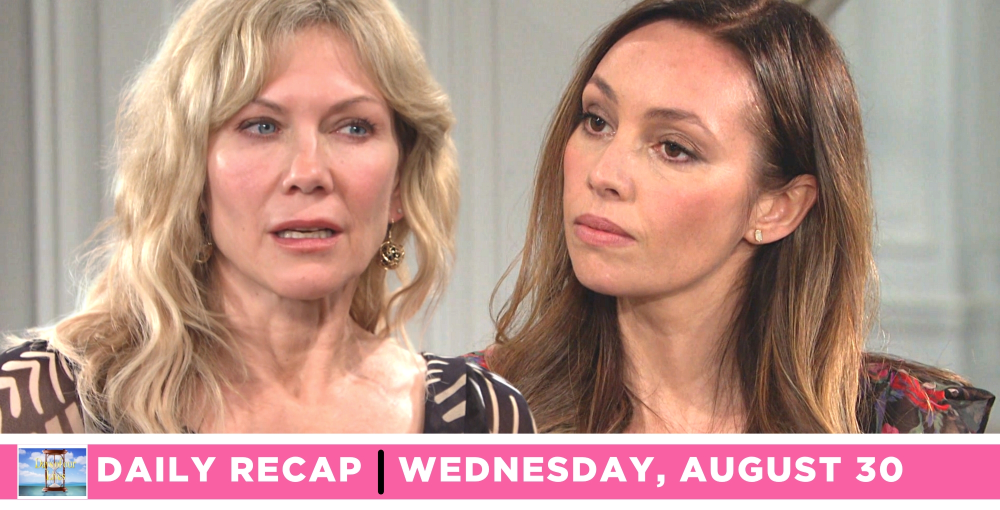 days of our lives recap for wednesday, august 30, 2023, two images, kristen and gwen.
