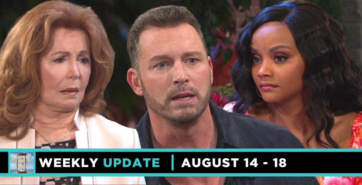 days spoilers weekly update image of maggie, brady, and chanel.