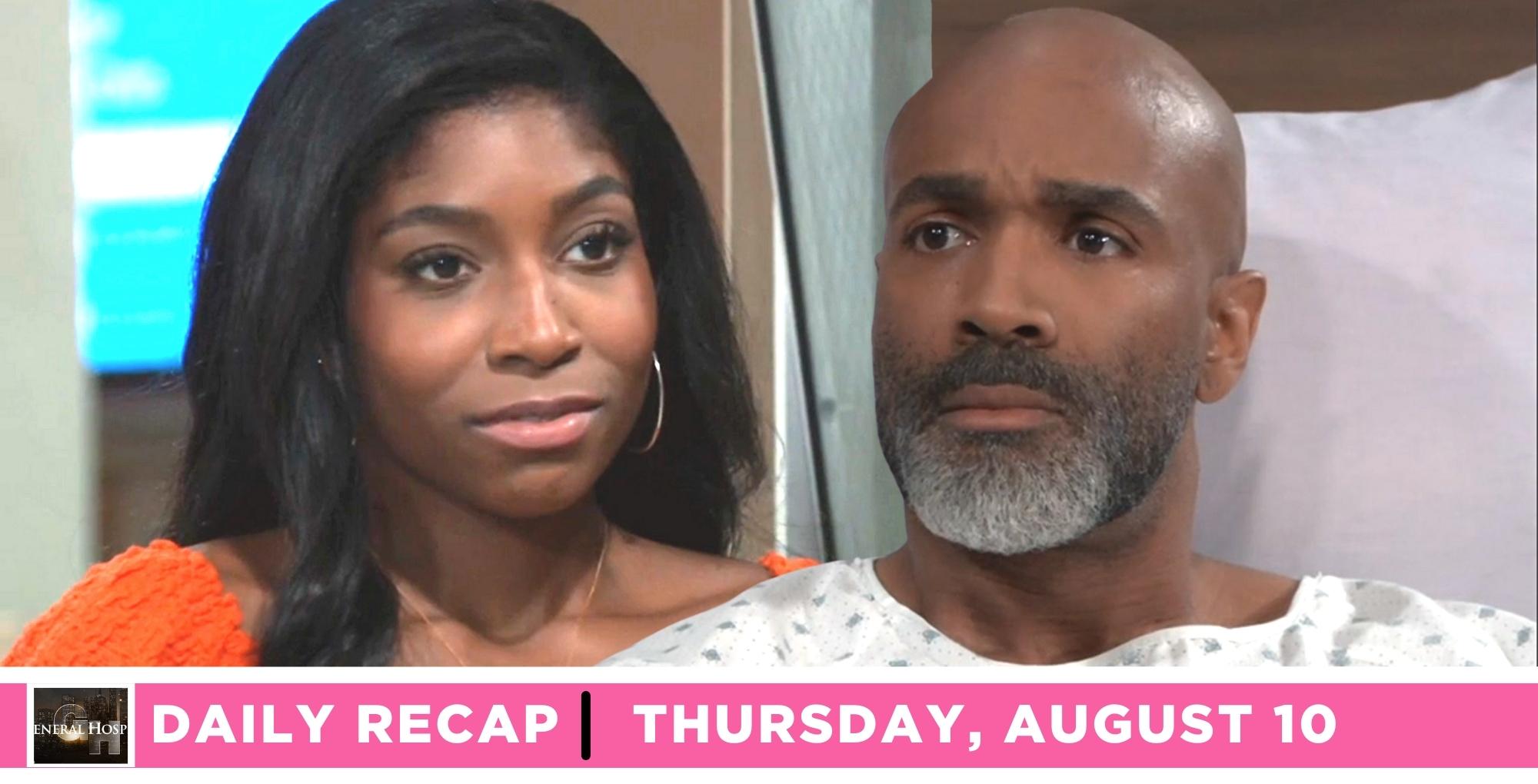 the general hospital recap for august 10 2023 has trina bonding with curtis.