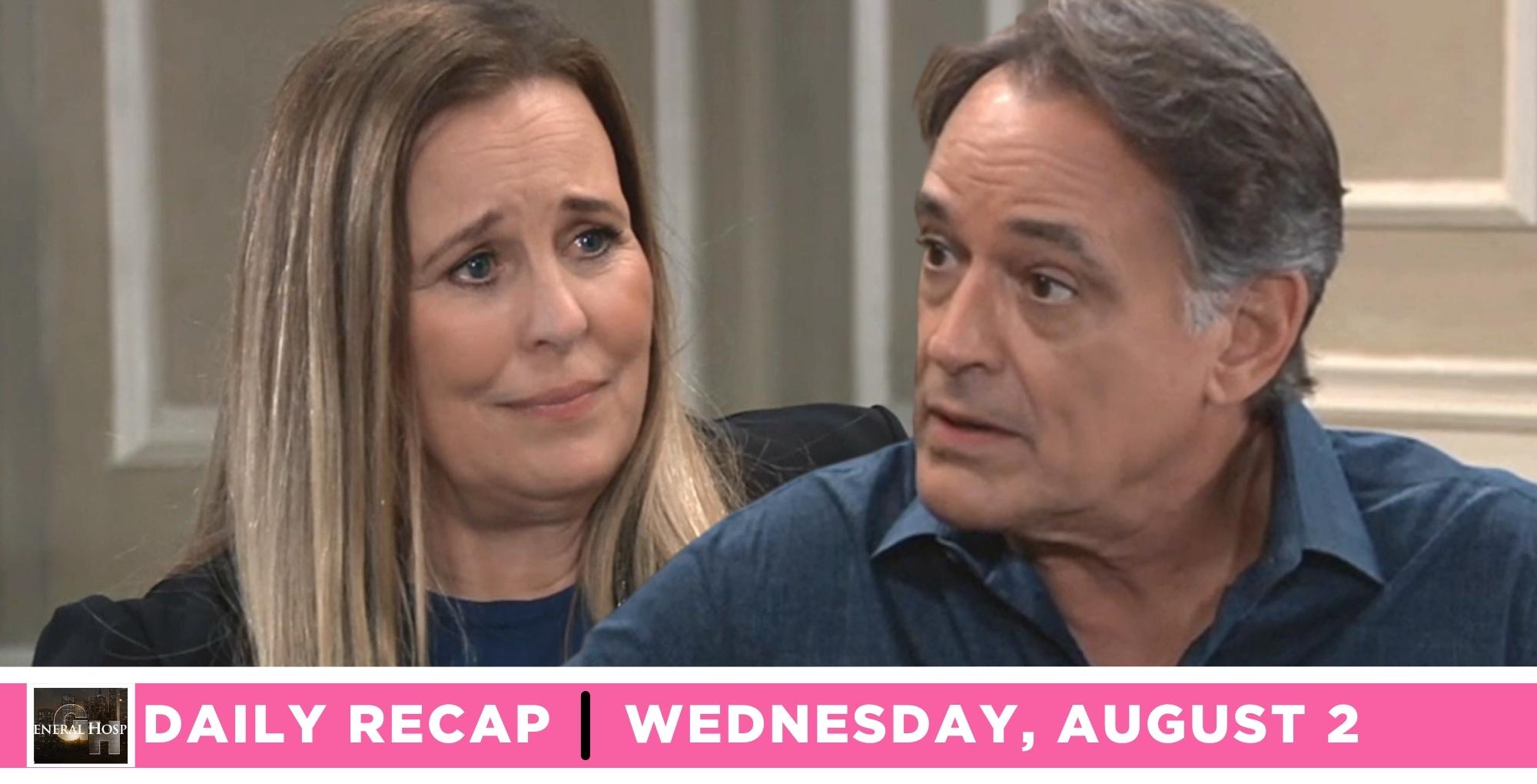 the general hospital recap for august 2 2023 has laura and kevin ready for a new journey.
