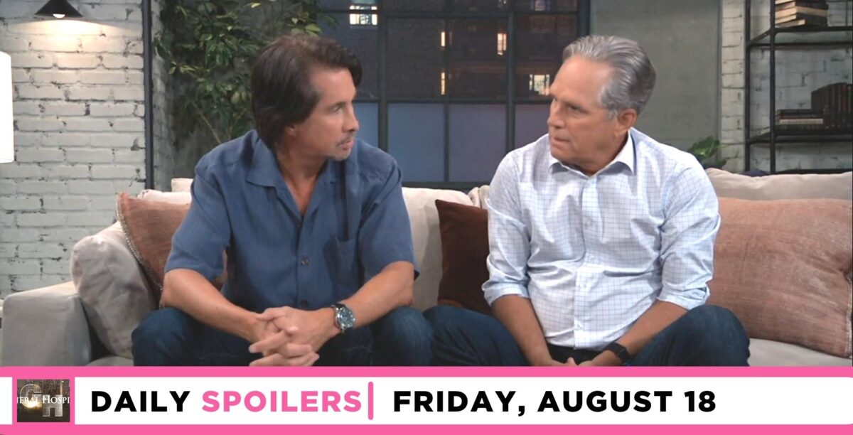 general hospital spoilers for august 18 2023 has gregory telling finn the truth.