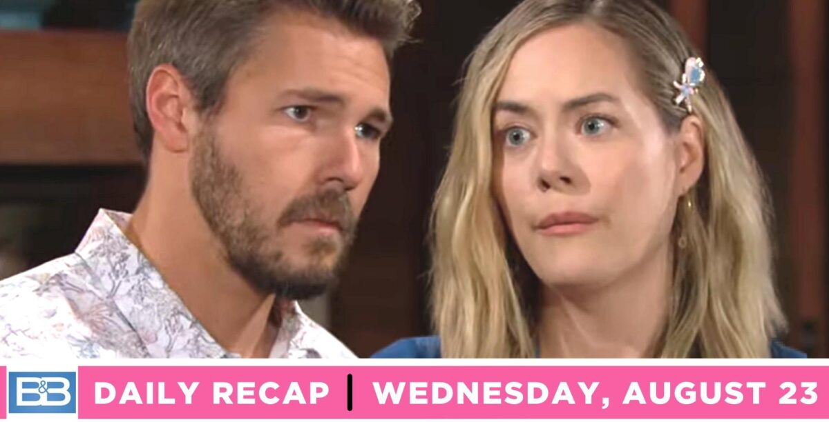 the bold and the beautiful recap for wednesday, august 23, 2023, images of liam and hope.