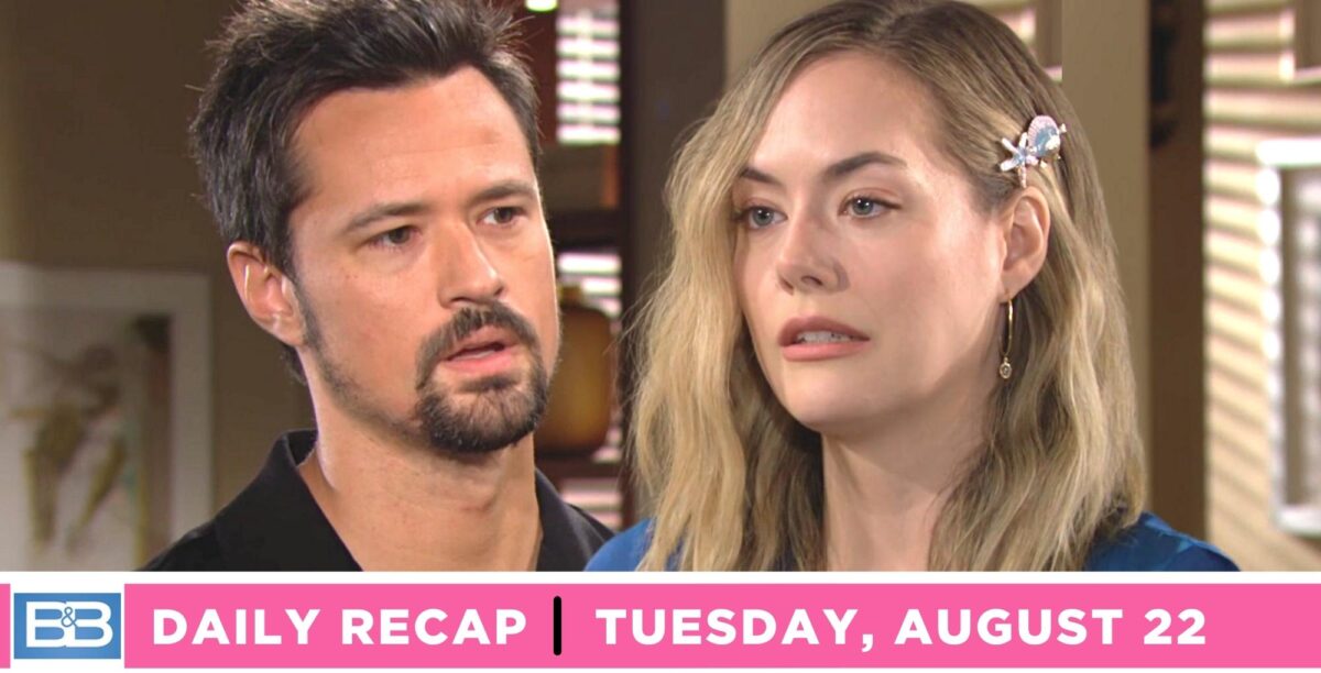 hope logan reminded thomas forrester of his past on the bold and the beautiful recap for tuesday, august 22, 2023.