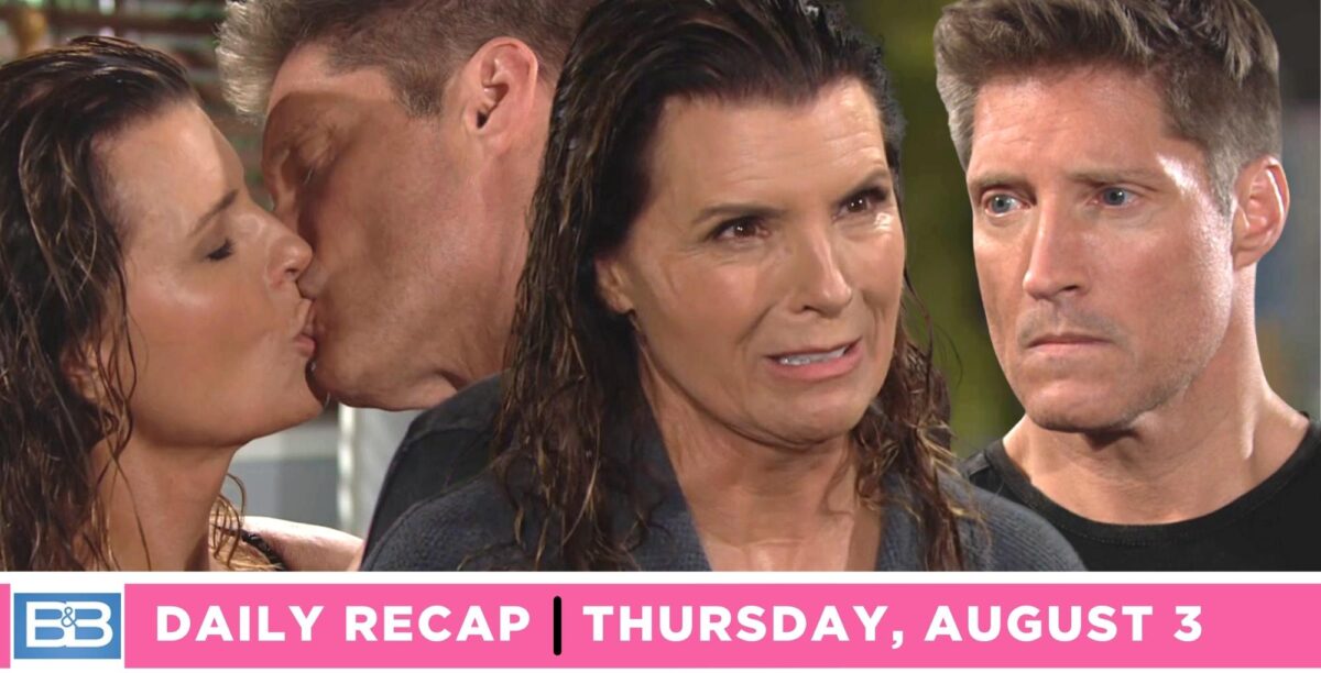 the bold and the beautiful recap for thursday, july 3, 2023, sheila and deacon kissing.