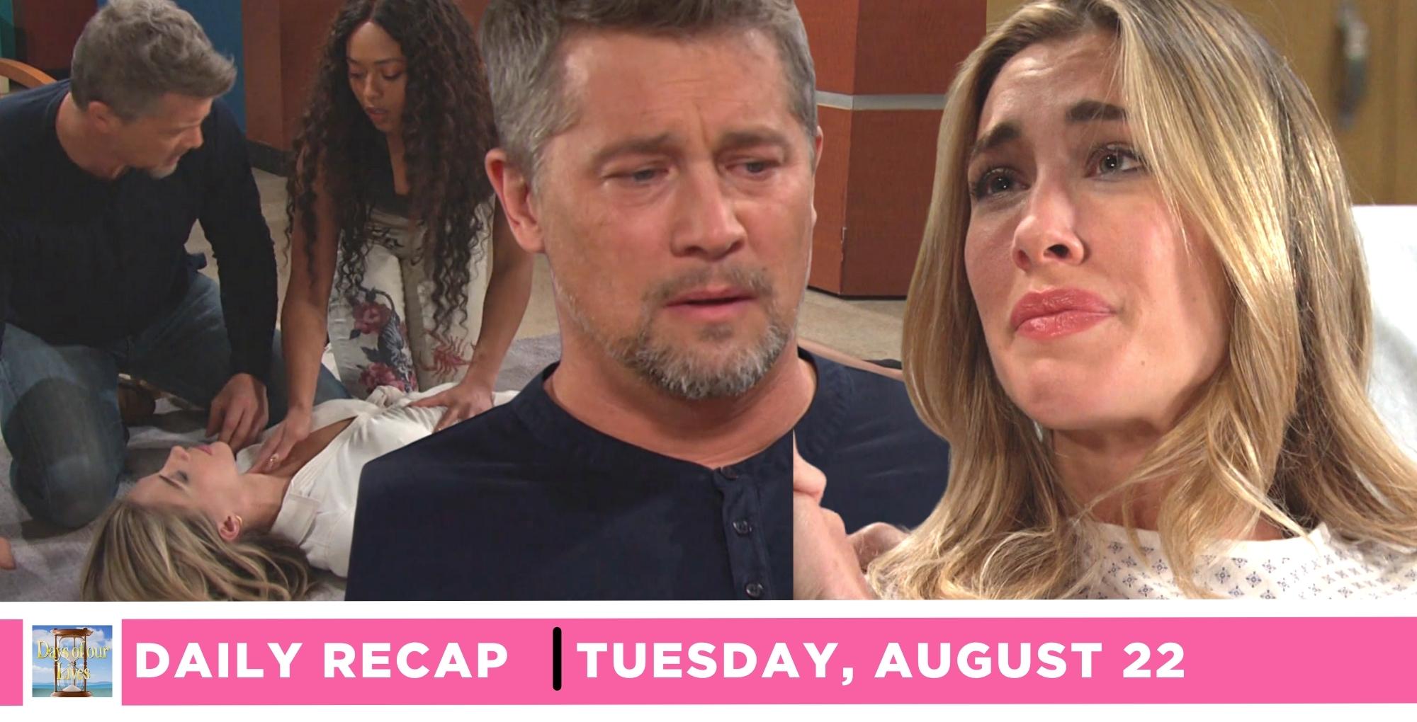 talia hunter brought sloan petersen back but she and eric brady lost out on the days of our lives recap for tuesday, august 22, 2023.
