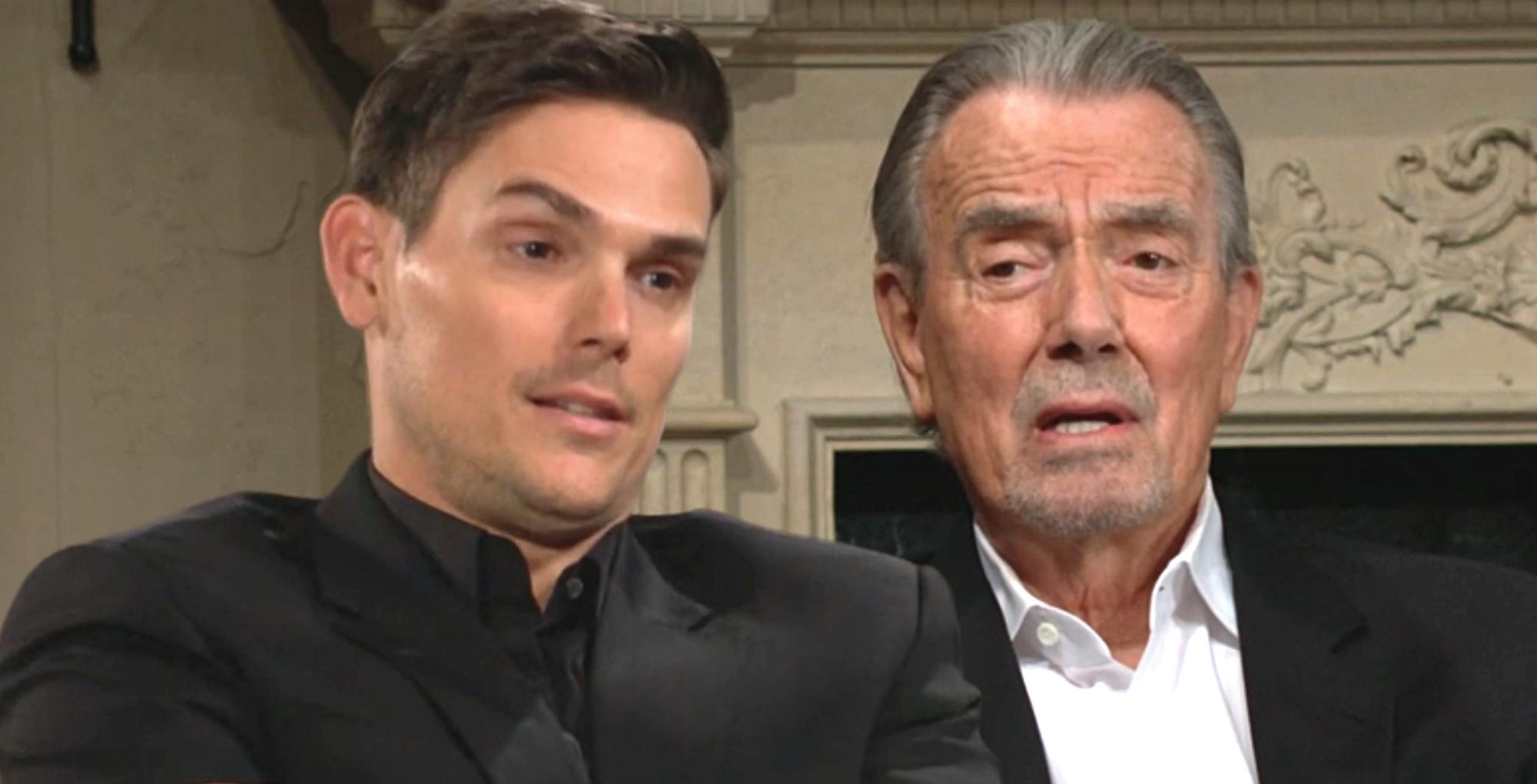 the young and the restless adam and victor newman talking.