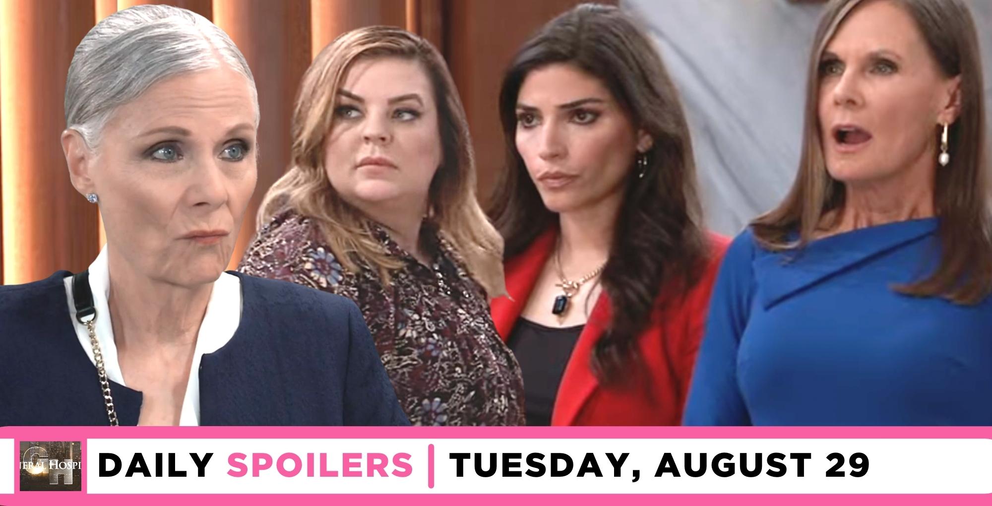 general hospital spoilers for august 29 2023 have tracy causing a stir.