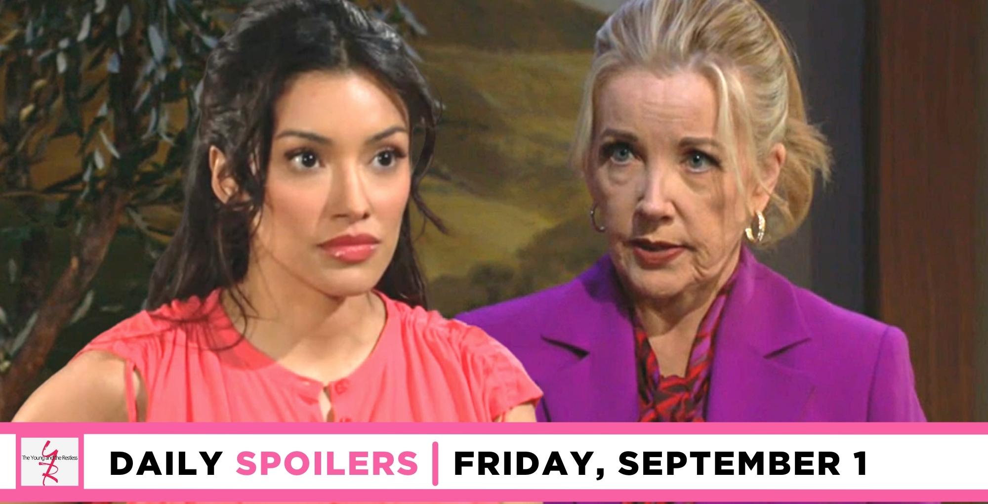 y&r spoilers for friday, september 1, 2023 feature audra and nikki.