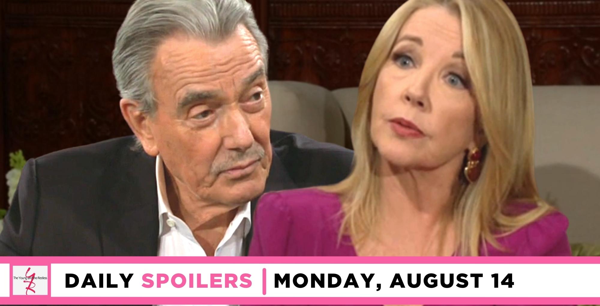 the young and the restless spoilers for august 14, 2023, have victor and nikki talking.