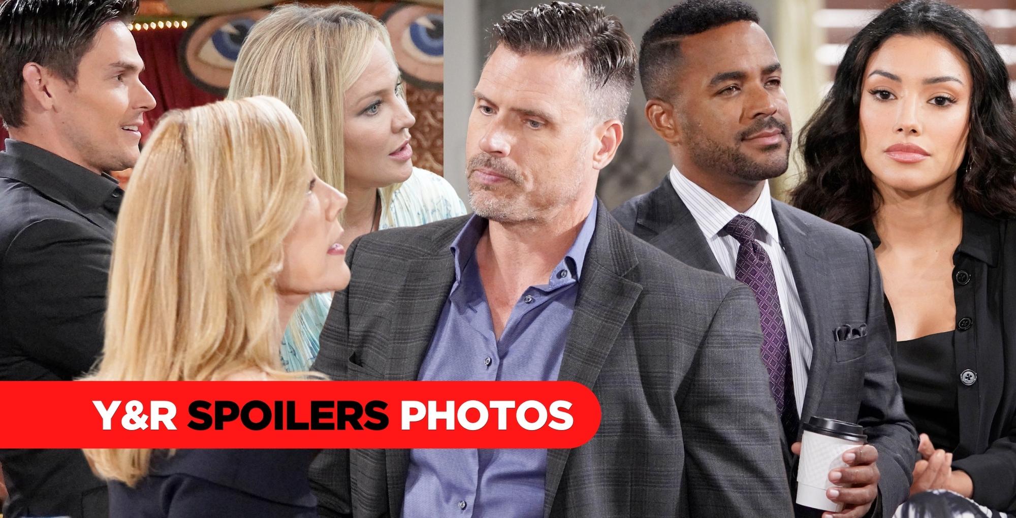 y&r spoilers photos for wednesday, august 30, 2023, collage of photos.