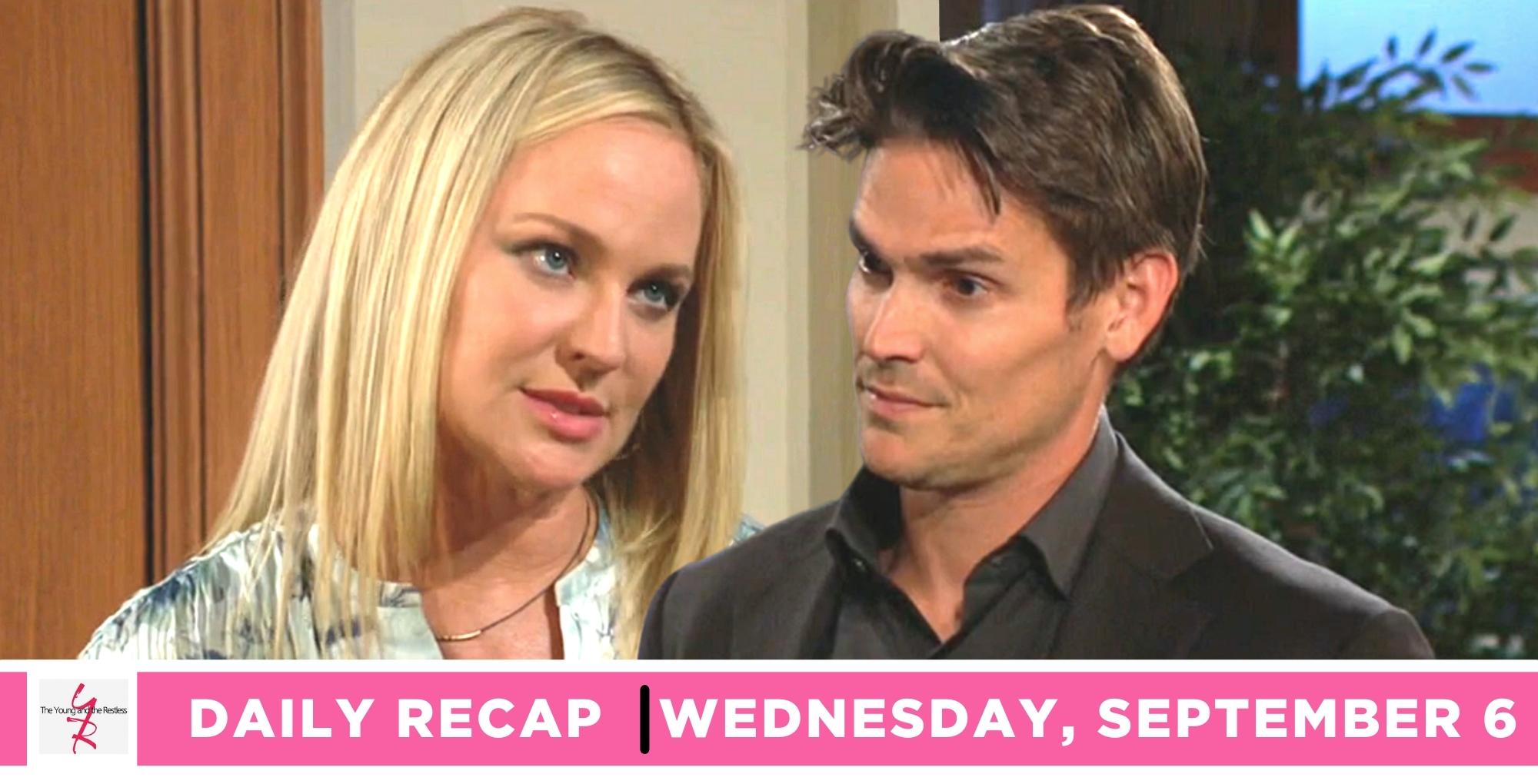 the young and the restless recap for september 6, 2023, has sharon annoyed by adam.