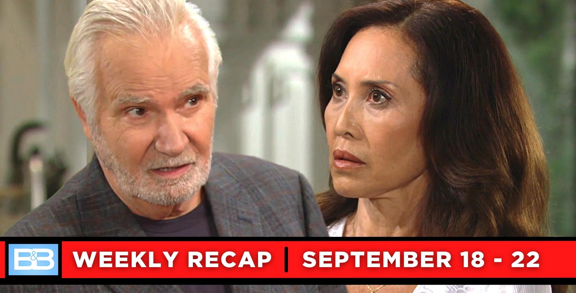 the bold and the beautiful recaps for september 18 – september 22, 2023, two images, eric and li.