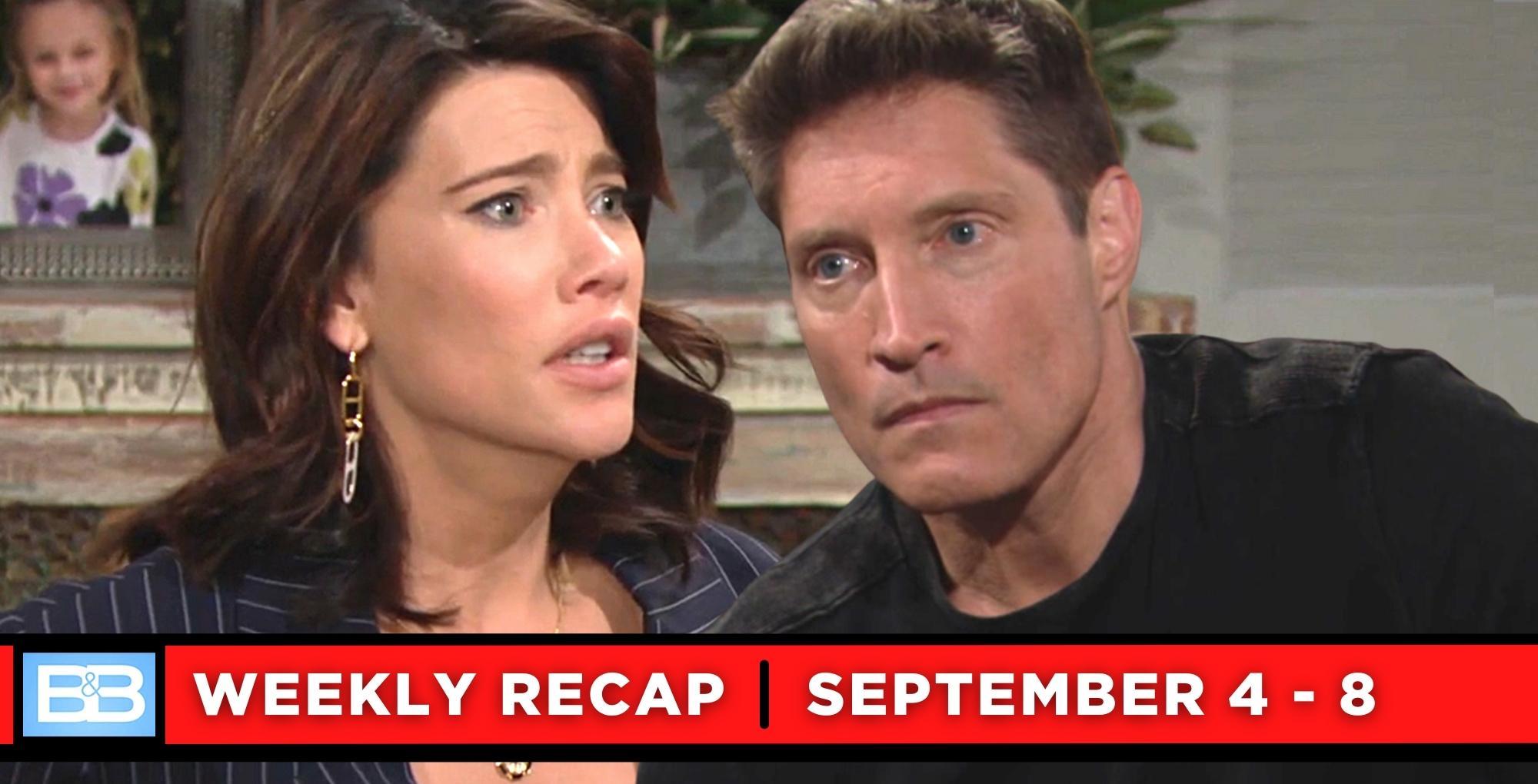 the bold and the beautiful recaps for september 4 – september 8, 2023, two images steffy and deacon.
