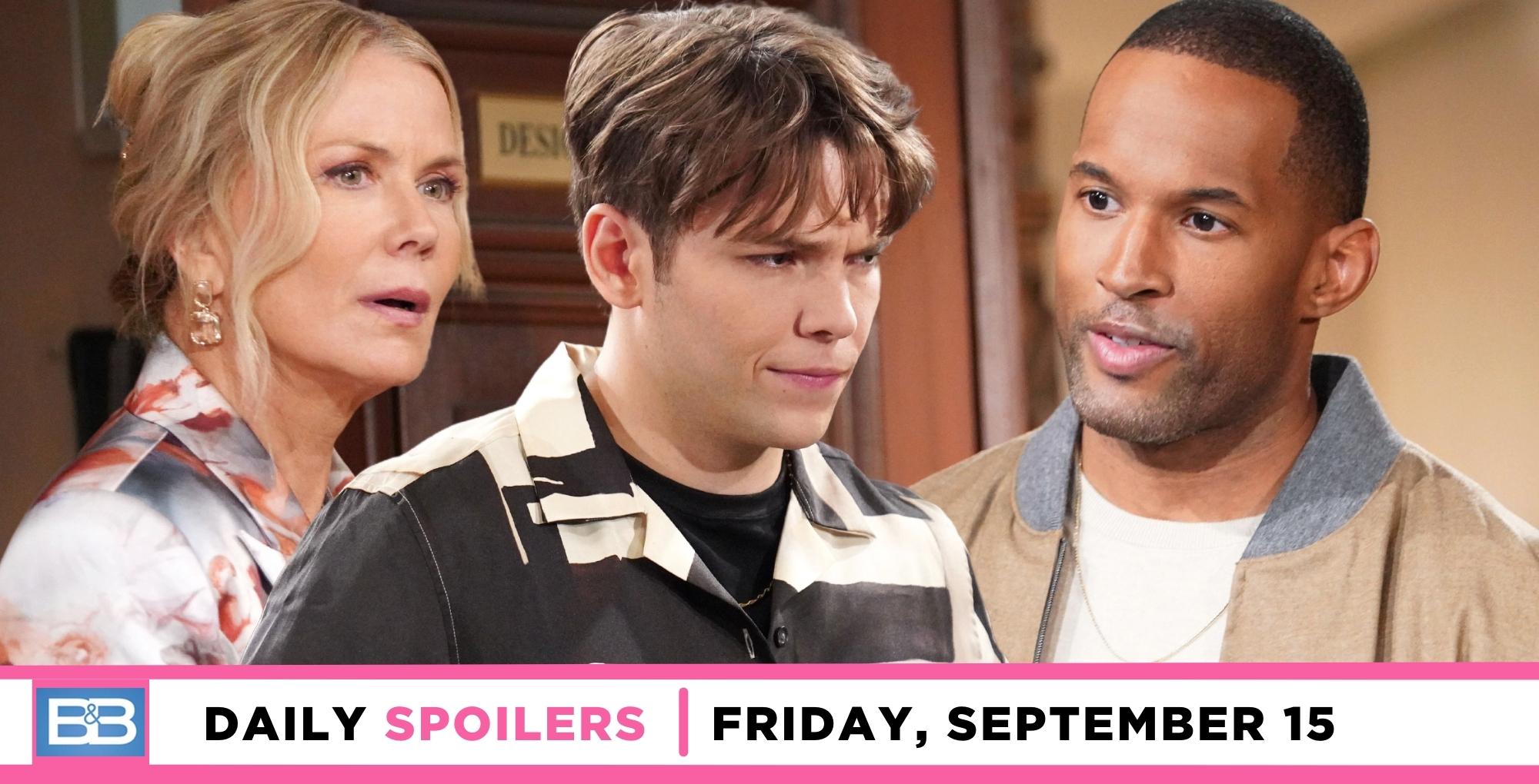 the bold and the beautiful spoilers for september 15, 2023, have brooke, rj, and carter.