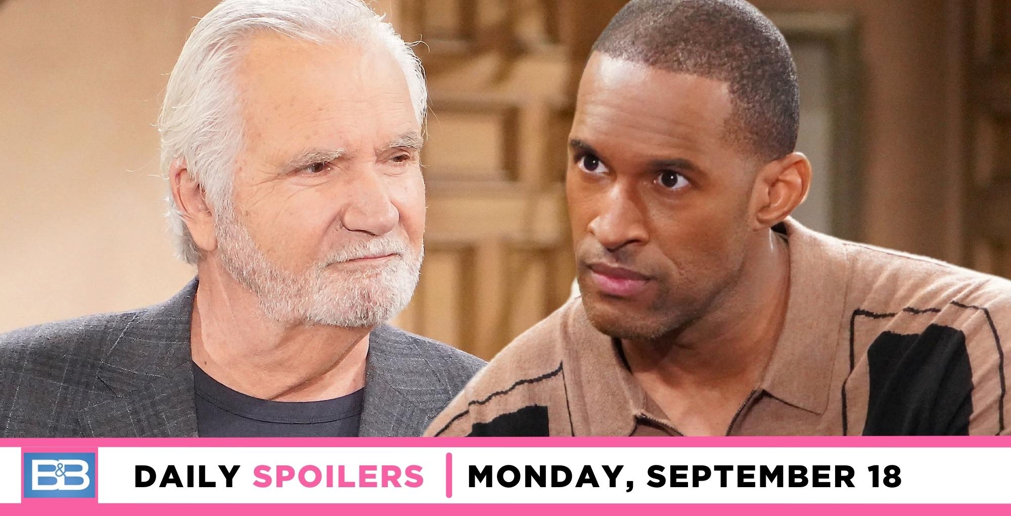 the bold and the beautiful spoilers for September 18, 2023, have eric and carter.