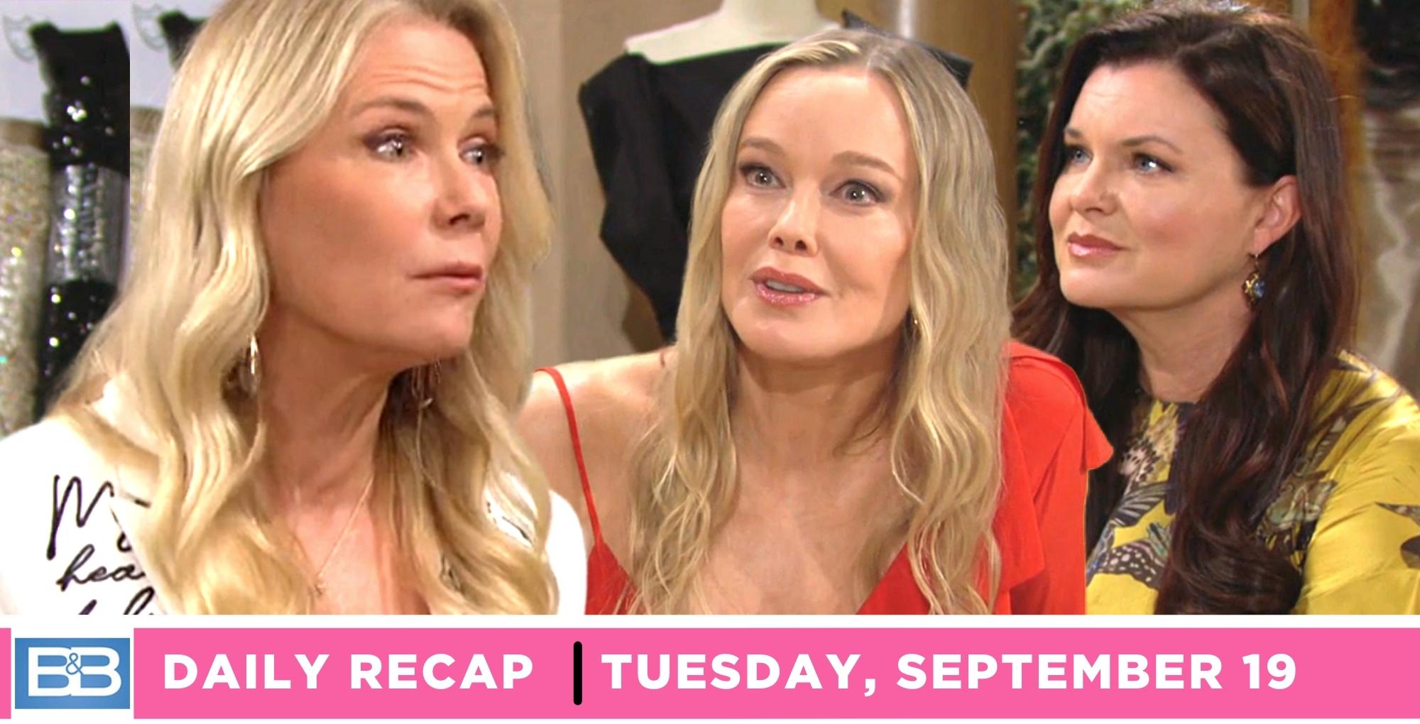 brooke logan said her peace but her sisters didn’t agree on the bold and the beautiful recap for tuesday, september 19, 2023.