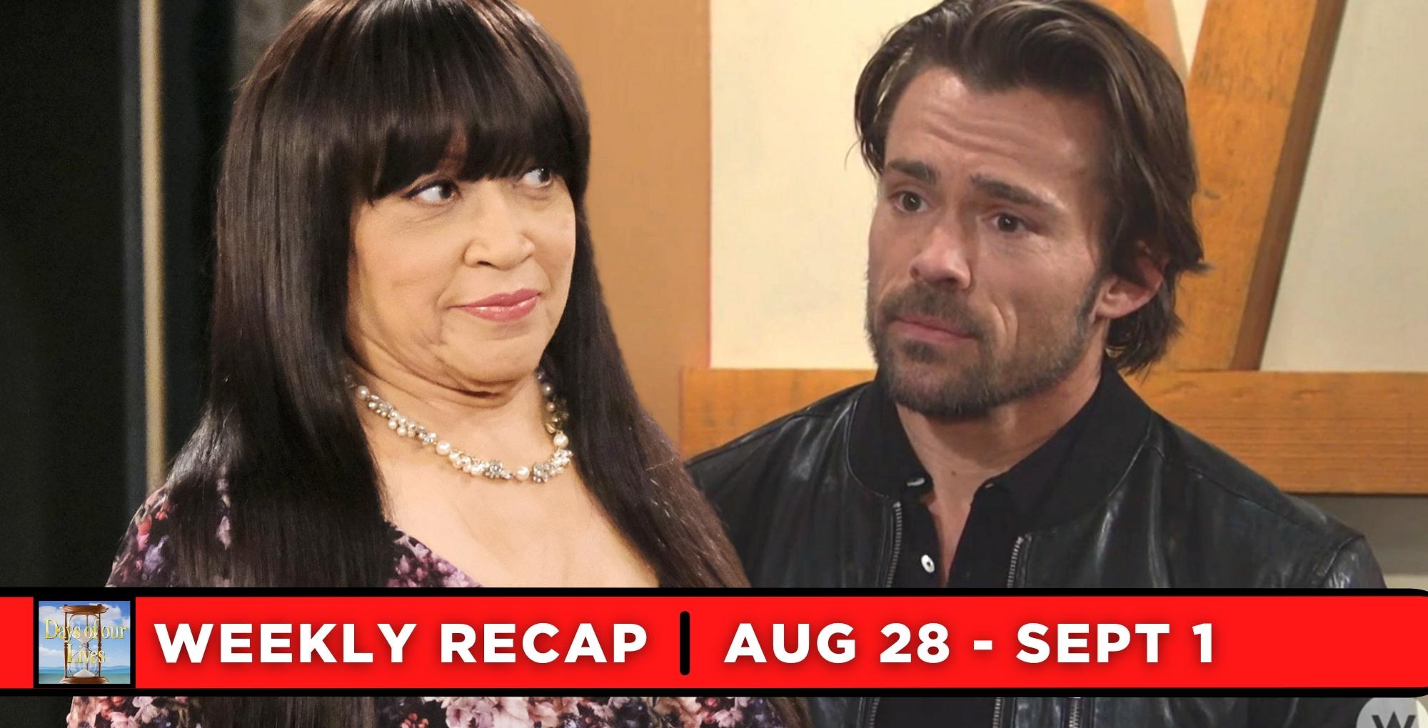 days of our lives recaps for august 28 – september 1, 2023, two images, paulina and philip.