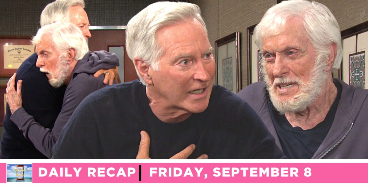 john black tells Joseph bell they are father and son on the days of our lives recap for friday, september 8, 2023.