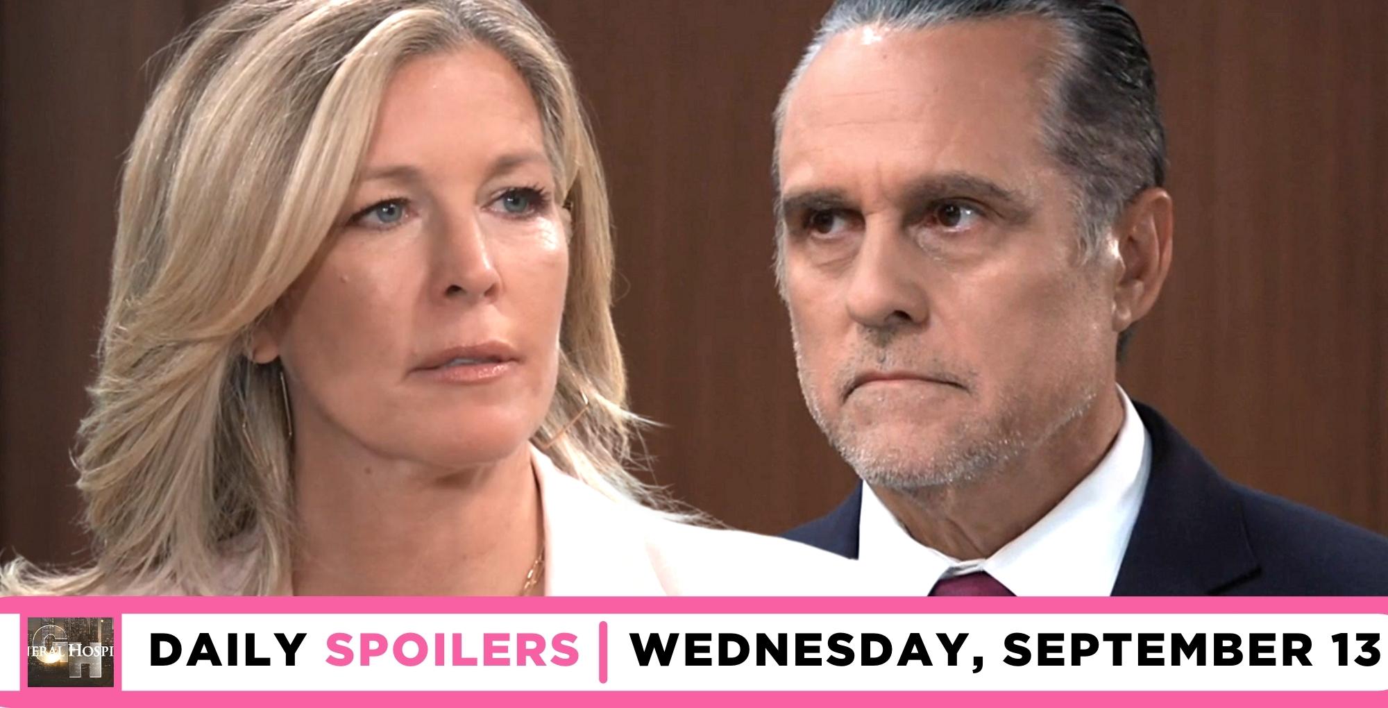 general hospital spoilers for september 13 2023 have carly grilling sonny.