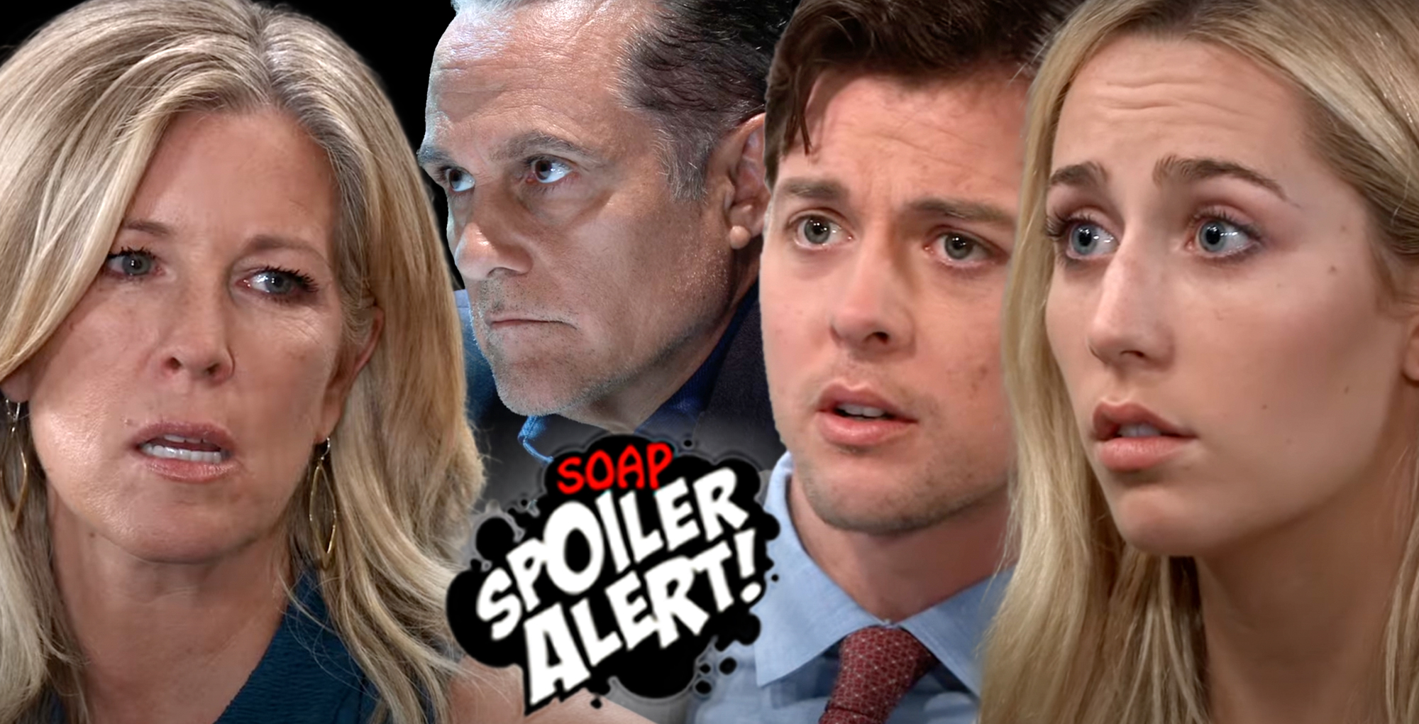 gh spoilers video preview collage carly, sonny, michael, josslyn.