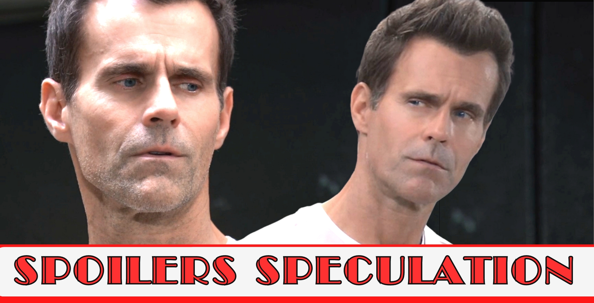 gh spoilers speculation banner over double image of drew.
