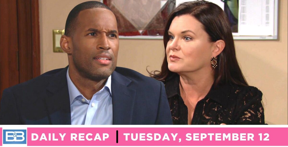 katie logan and carter walton discussed office drama on the bold and the beautiful recap for tuesday, september 12, 2023.