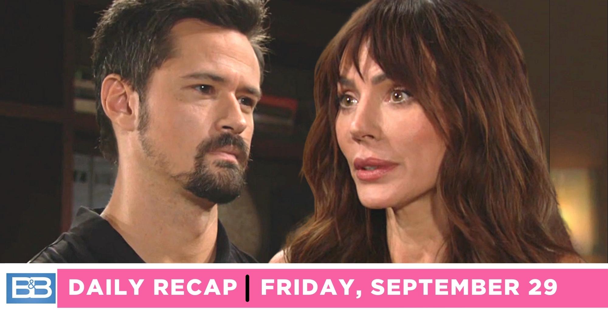 taylor hayes wasn’t happy with thomas forrester on the bold and the beautiful recap for friday, september 29, 2023.