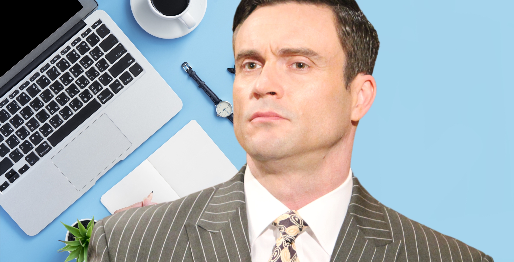 y&r spoilers speculation a laptop, cup of coffee, pen, paper and cane ashby.