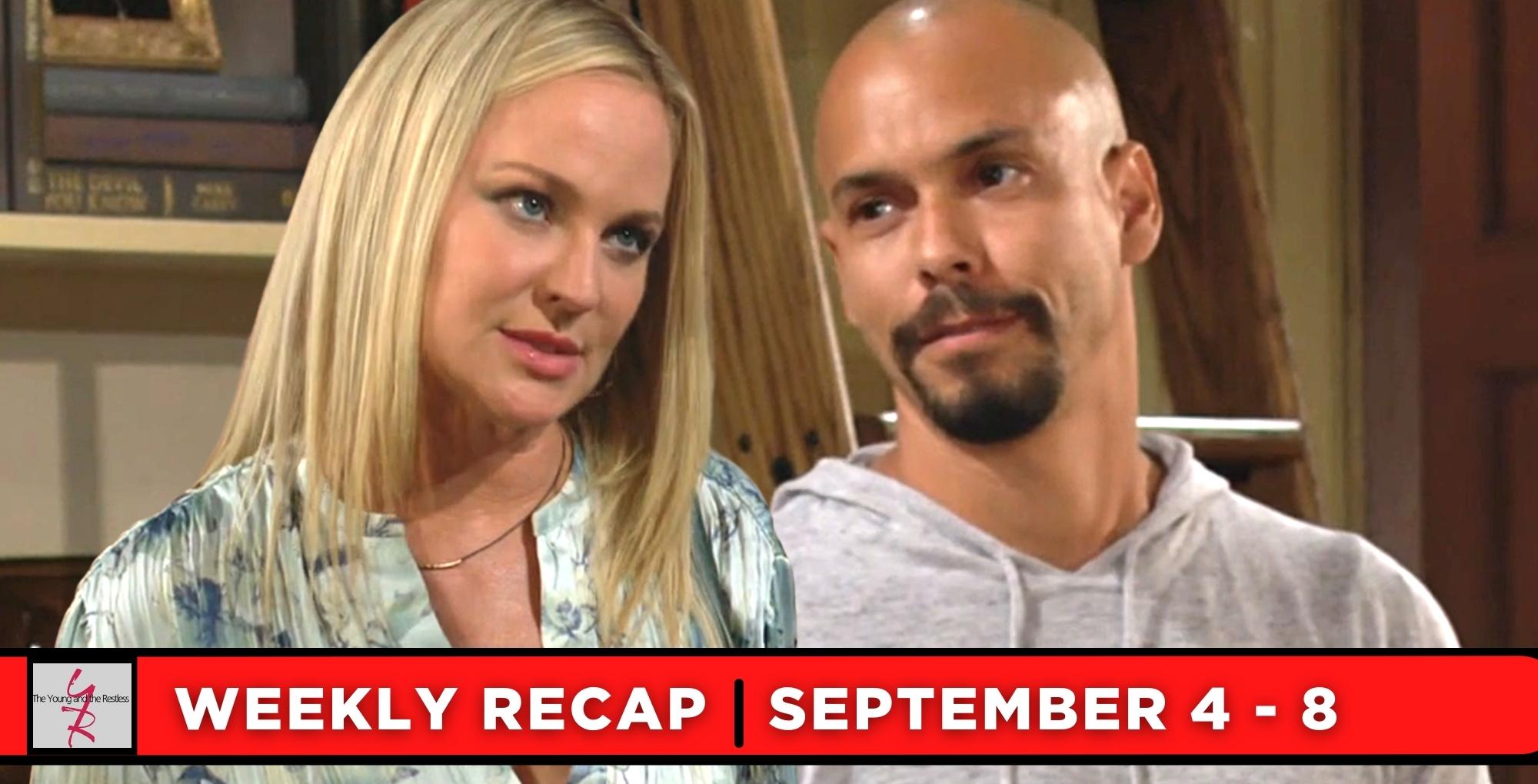 the young and the restless recaps for september 4 – september 8, 2023, two images, sharon and devon.