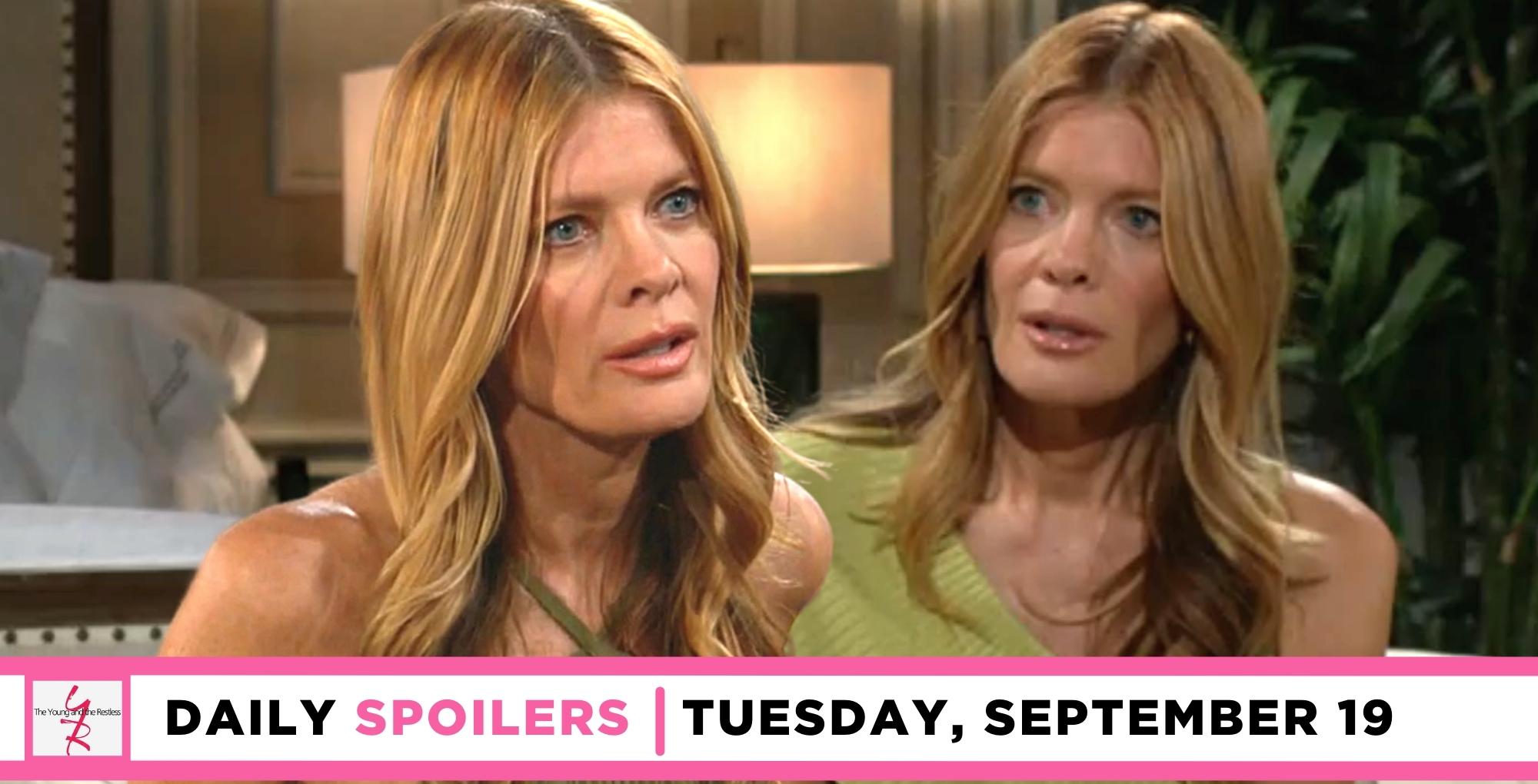 the young and the restless spoilers for september 19, 2023, has double images of phyllis.