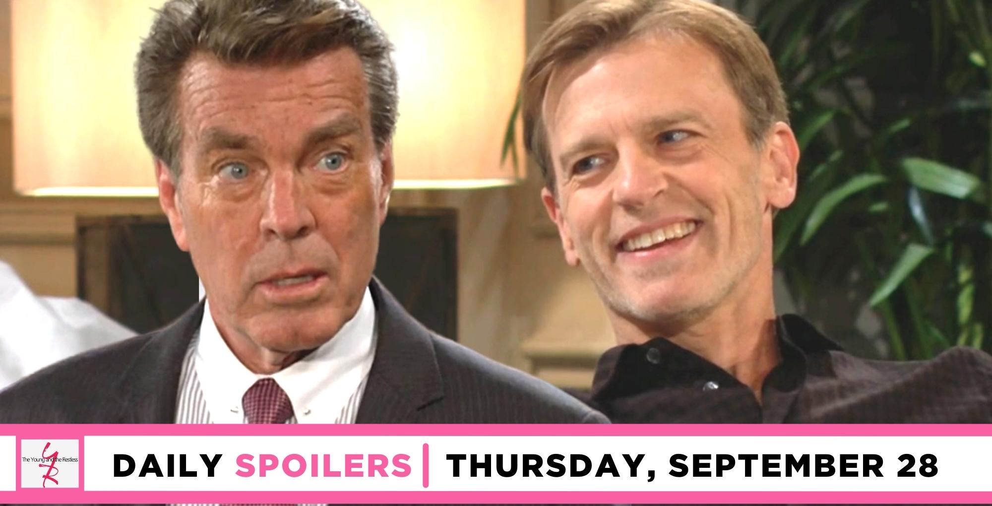 the young and the restless spoilers for september 28, 2023, has a worried jack and a laughing tucker.