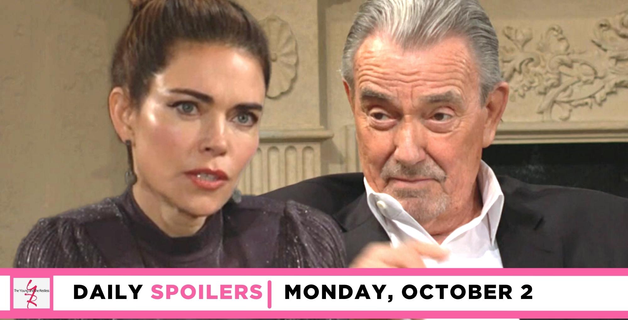 the young and the restless spoilers for october 2, 2023, has victoria and victor talking.
