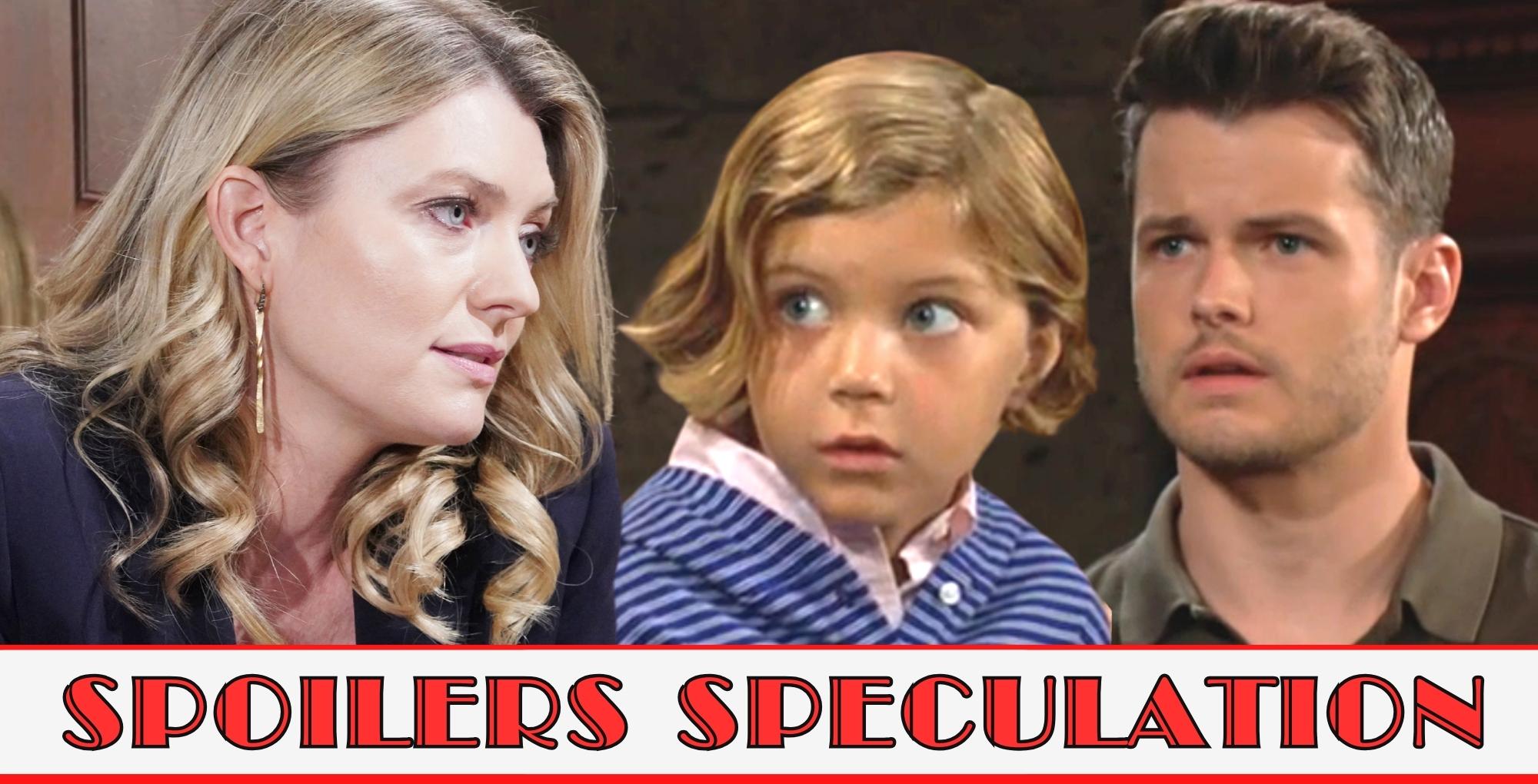 y&r spoilers speculation banner with tara, harrison, and kyle.