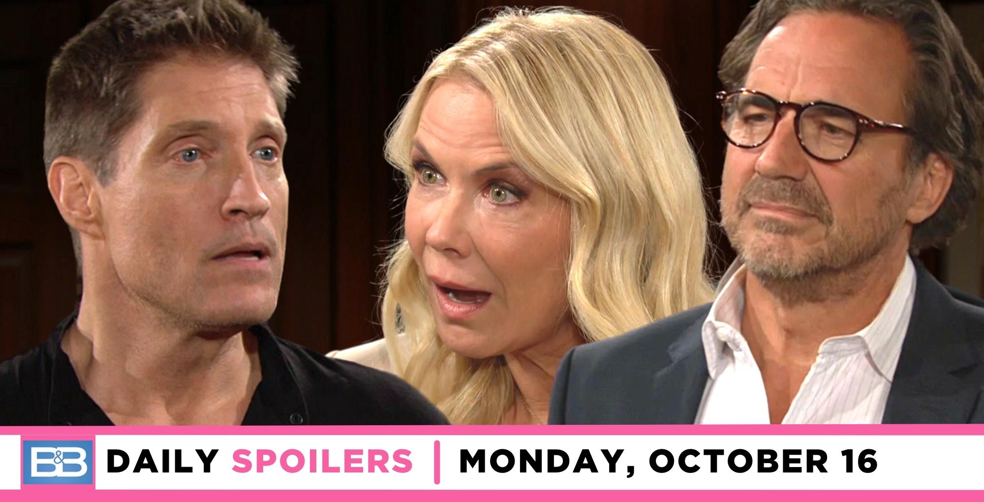 the bold and the beautiful spoilers for october 16, 2023, has deacon explaining himself to brooke and ridge.
